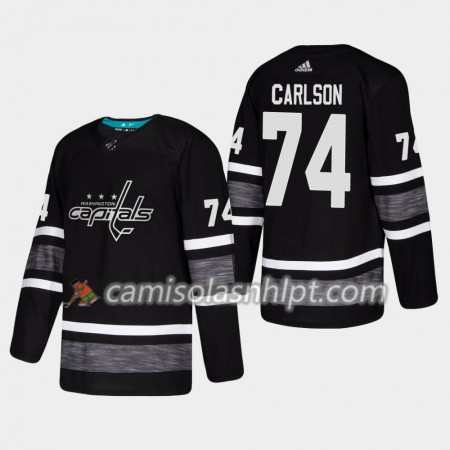 Camisola Washington Capitals John Carlson 74 2019 All-Star Adidas Preto Authentic - Homem